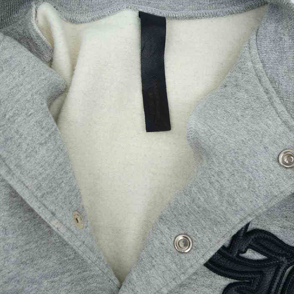 CHROME HEARTS クロムハーツ（原本無） JKT GRP NOT BOMBER CHワッペン レザー 切り替え スタジャン ブルゾン グレー系 ブラック系【中古】