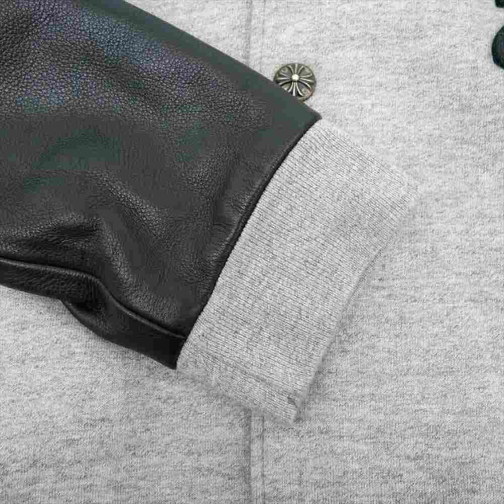 CHROME HEARTS クロムハーツ（原本無） JKT GRP NOT BOMBER CHワッペン レザー 切り替え スタジャン ブルゾン グレー系 ブラック系【中古】