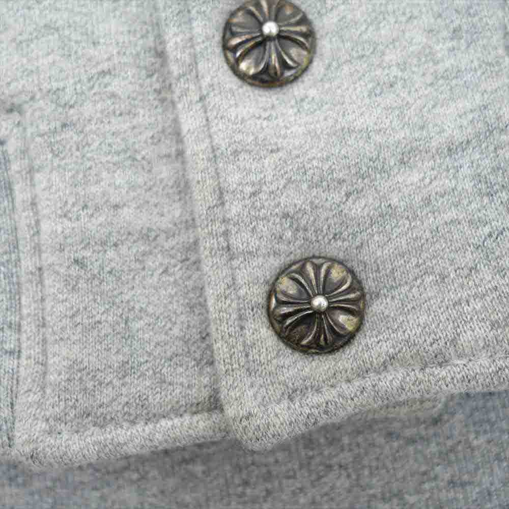 CHROME HEARTS クロムハーツ（原本無） JKT GRP NOT BOMBER CHワッペン レザー 切り替え スタジャン ブルゾン グレー系 ブラック系【中古】