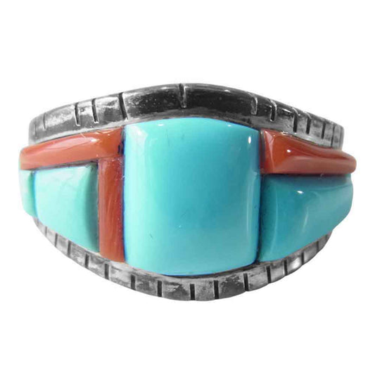 デヴィッド チューン INLAY RING インレイ リング シルバー系 17号程度【中古】