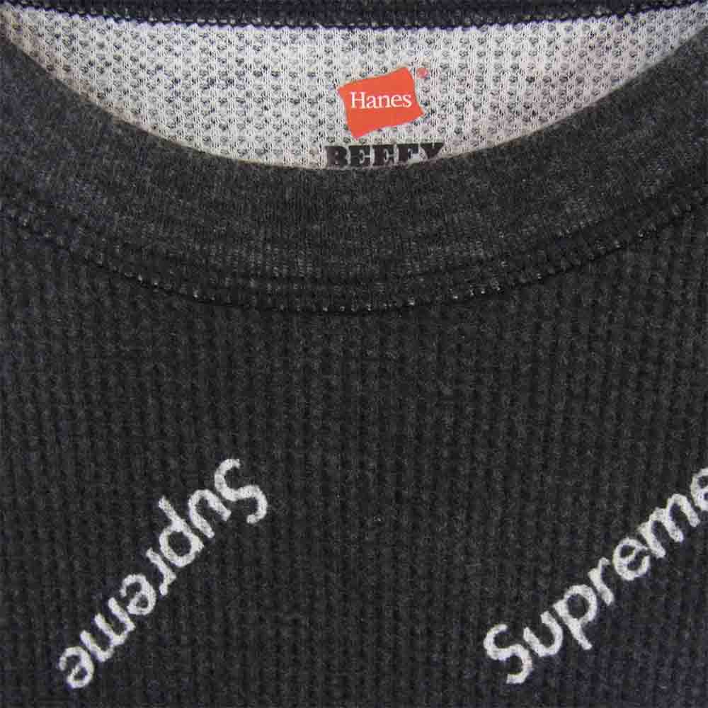 Supreme シュプリーム Hanes Thermal Crew ヘインズ サーマル ブラック系 M【中古】
