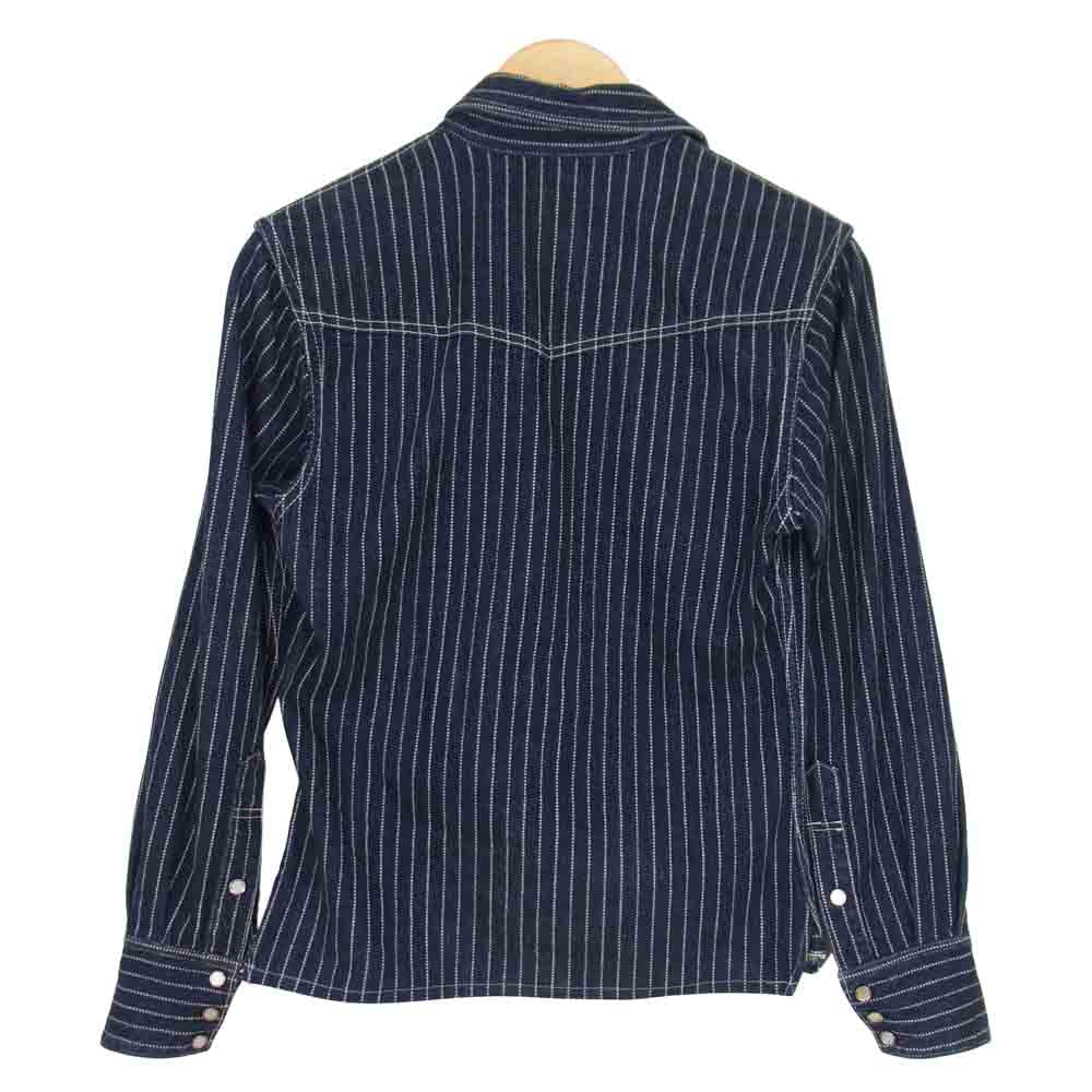THE FLAT HEAD ザフラットヘッド 7008W WABASH STRIPE ウォバッシュ ストライプ ウエスタン 長袖シャツ ネイビー系 34【中古】