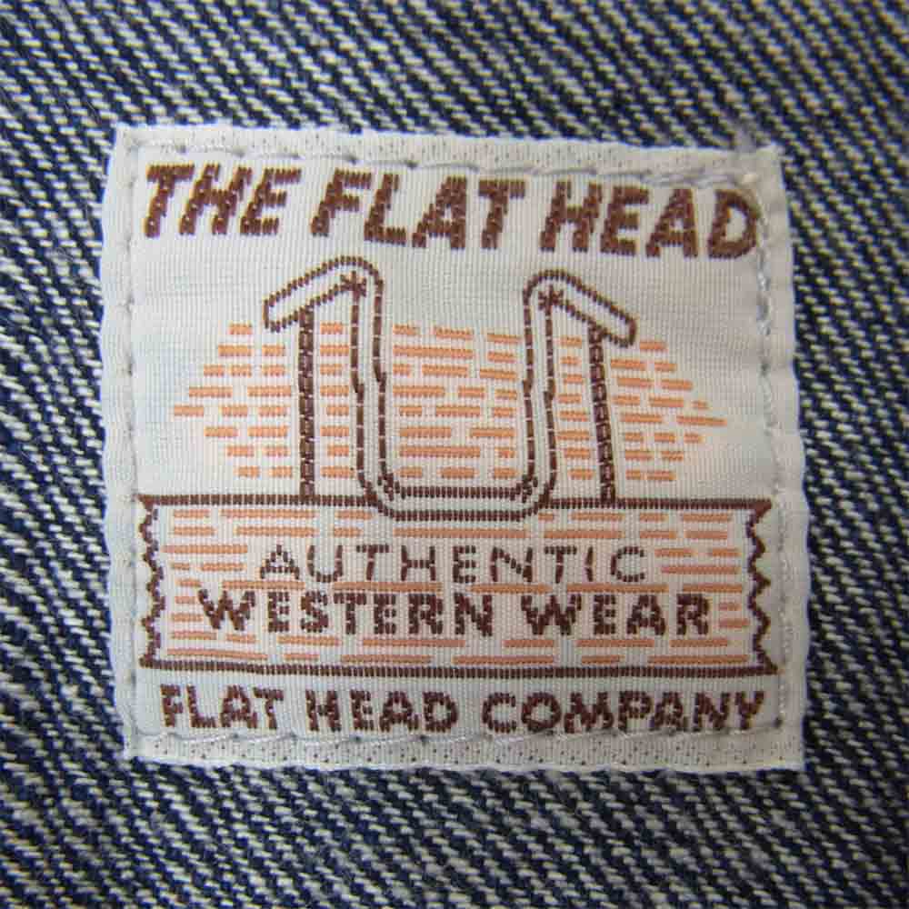 THE FLAT HEAD ザフラットヘッド 7008W WABASH STRIPE ウォバッシュ ストライプ ウエスタン 長袖シャツ ネイビー系 34【中古】