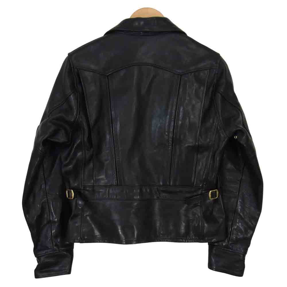ダッパーズ ホースハイド ジップフロントレザー スポーツジャケット ブラック系 36【中古】