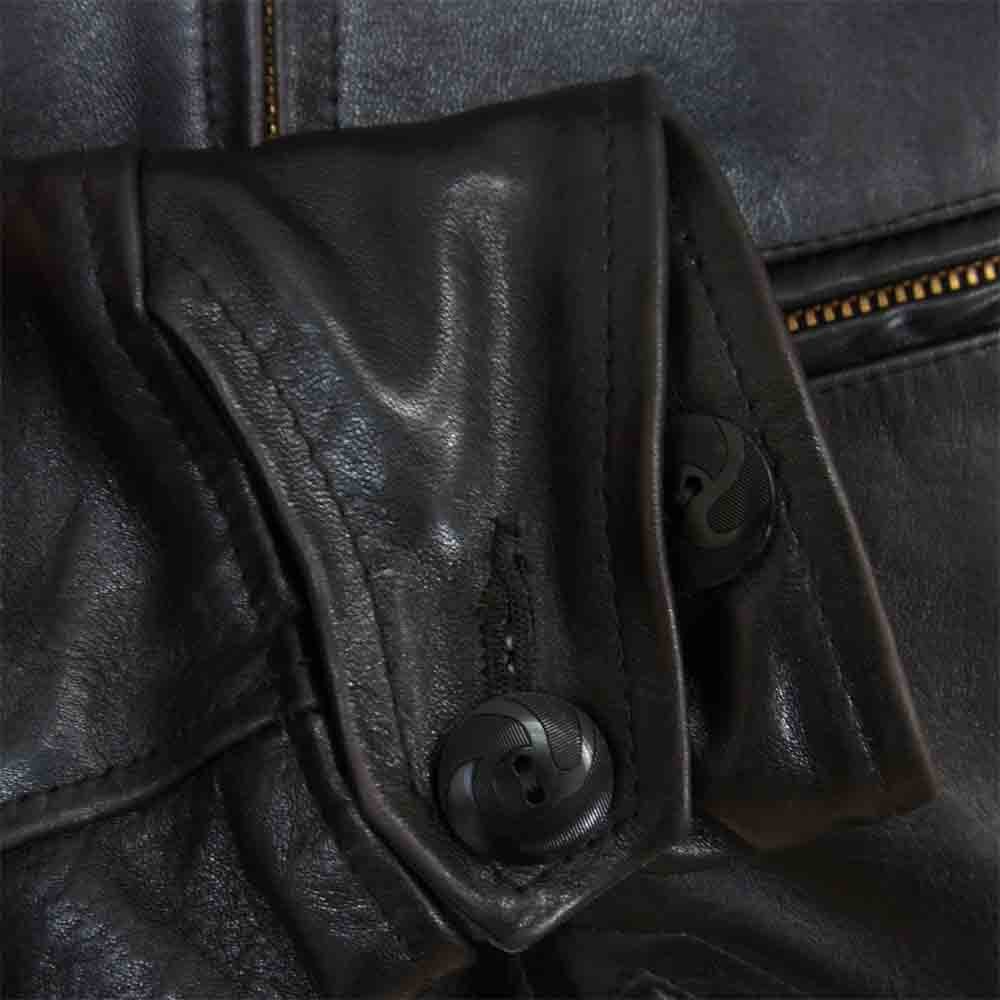 ダッパーズ ホースハイド ジップフロントレザー スポーツジャケット ブラック系 36【中古】