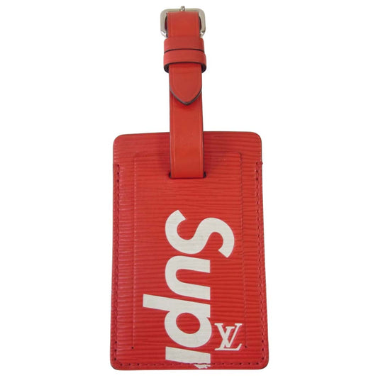 Supreme シュプリーム 17AW M67726 × ルイヴィトン LOUIS VUITTON LV Name Tag LV ロゴ ネーム タグ レッド系【中古】