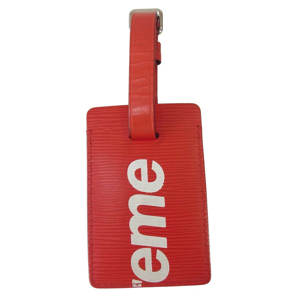 Supreme シュプリーム 17AW M67726 × ルイヴィトン LOUIS VUITTON LV Name Tag LV ロゴ ネーム タグ レッド系【中古】
