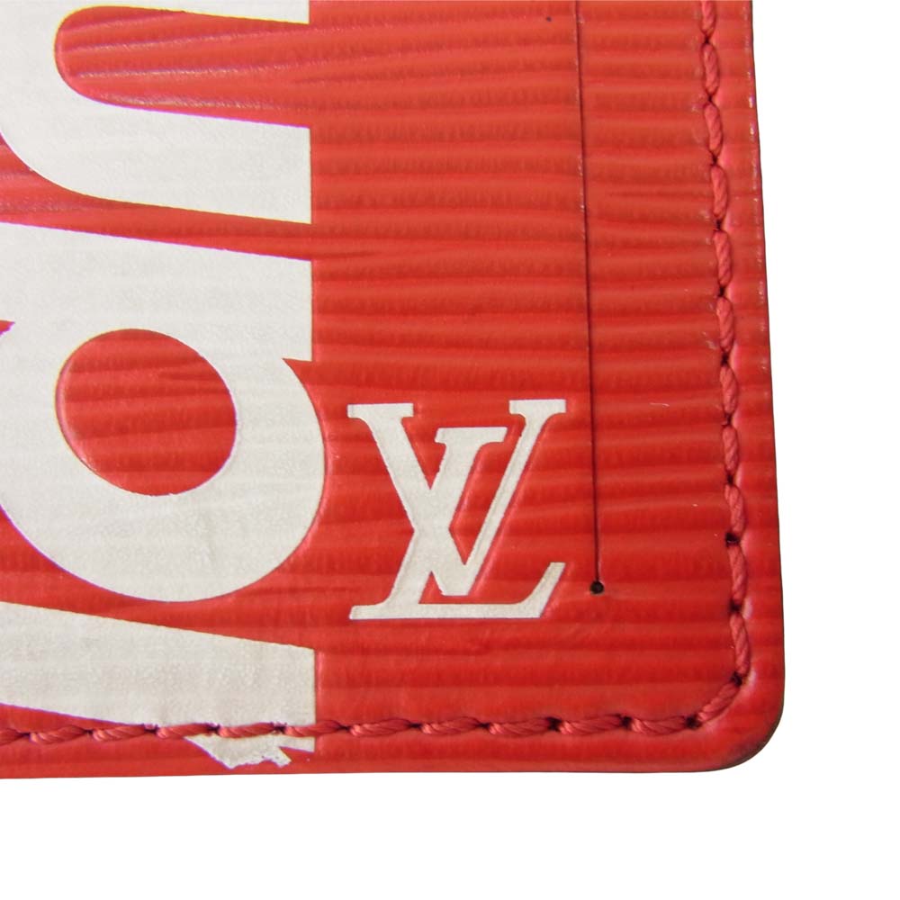 Supreme シュプリーム 17AW M67726 × ルイヴィトン LOUIS VUITTON LV Name Tag LV ロゴ ネーム タグ レッド系【中古】