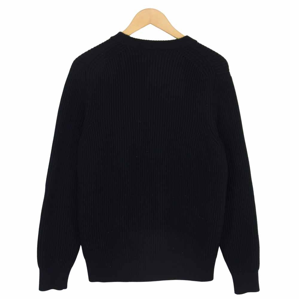 AURALEE オーラリー 15AW A5AP01RK SUPERFINE WOOL RIB KNIT カシミア混 ウール リブ ニット ブラック系 4【中古】