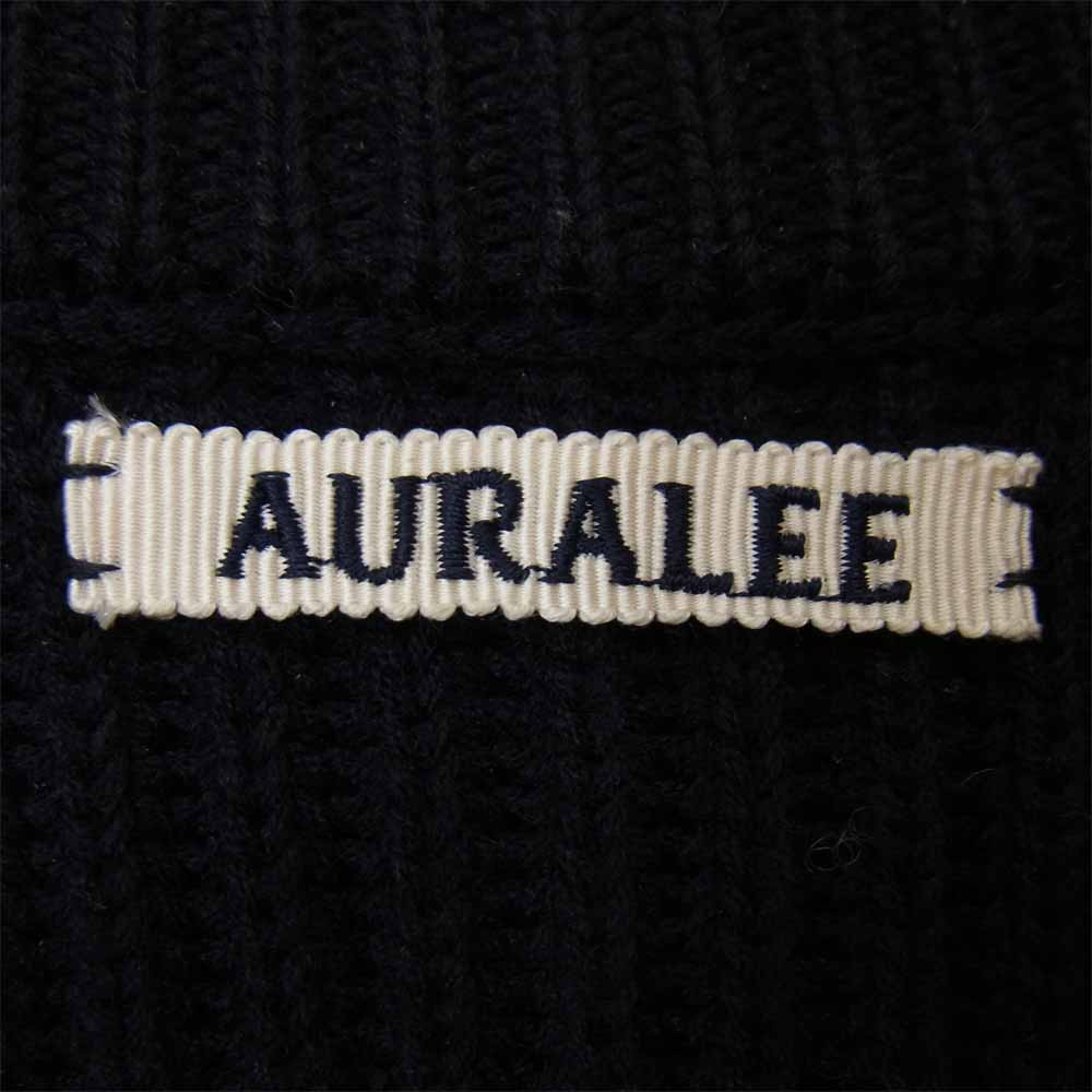 AURALEE オーラリー 15AW A5AP01RK SUPERFINE WOOL RIB KNIT カシミア混 ウール リブ ニット ブラック系 4【中古】