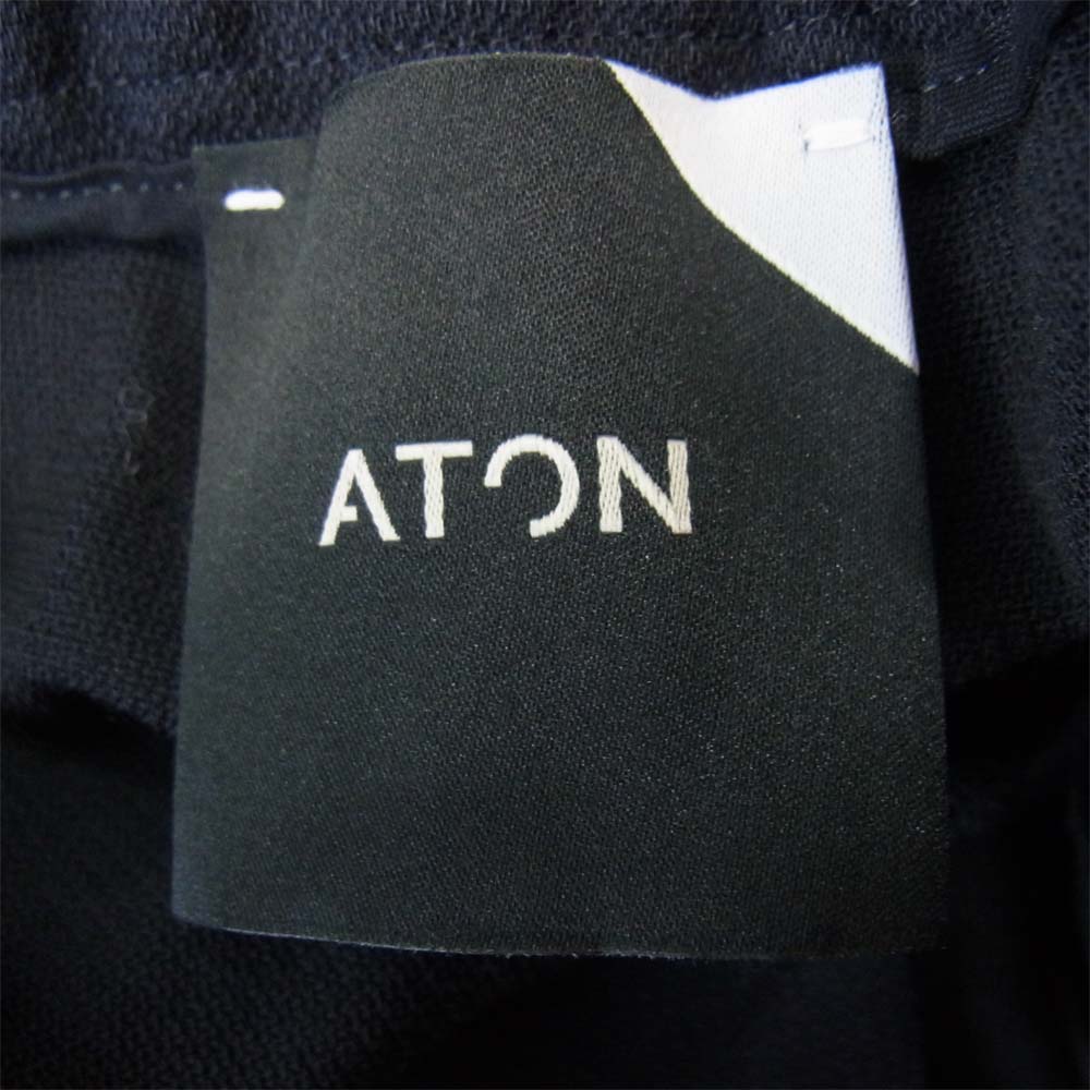 エイトン WOOL ウール イージー テーパード パンツ ネイビー系 6【中古】