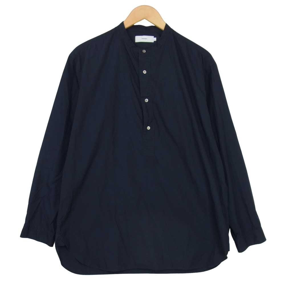 GRAPHPAPER グラフペーパー 19SS GM191-50029B Broad Band Collar Shirt バンドカラー プルオーバー シャツ ネイビー系 2【中古】