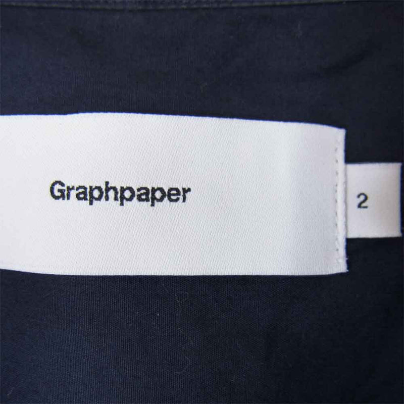 GRAPHPAPER グラフペーパー 19SS GM191-50029B Broad Band Collar Shirt バンドカラー プルオーバー シャツ ネイビー系 2【中古】