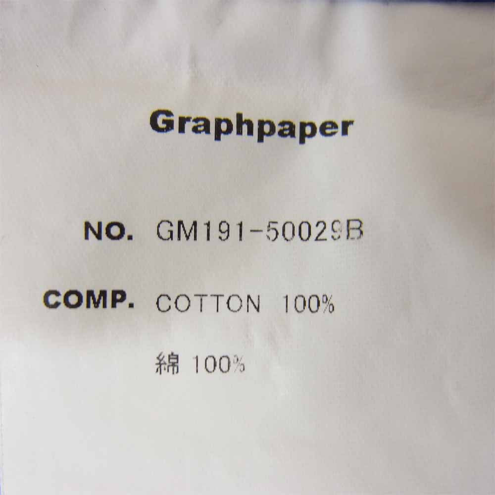 GRAPHPAPER グラフペーパー 19SS GM191-50029B Broad Band Collar Shirt バンドカラー プルオーバー シャツ ネイビー系 2【中古】
