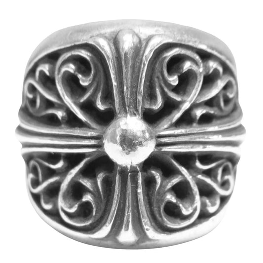 CHROME HEARTS クロムハーツ（原本無） クラシック オーバル クロス リング シルバー系 23号程度【中古】