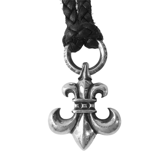 CHROME HEARTS クロムハーツ（原本無） 国内取扱店ギャランティカード付属 BS FLUER BSフレア ネックレス レザー ブレード ボロチップ シルバー系【中古】