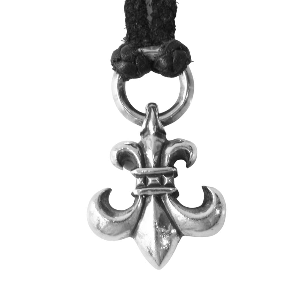 CHROME HEARTS クロムハーツ（原本無） 国内取扱店ギャランティカード付属 BS FLUER BSフレア ネックレス レザー ブレード ボロチップ シルバー系【中古】