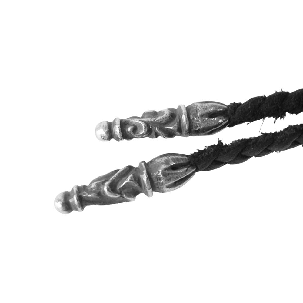 CHROME HEARTS クロムハーツ（原本無） 国内取扱店ギャランティカード付属 BS FLUER BSフレア ネックレス レザー ブレード ボロチップ シルバー系【中古】