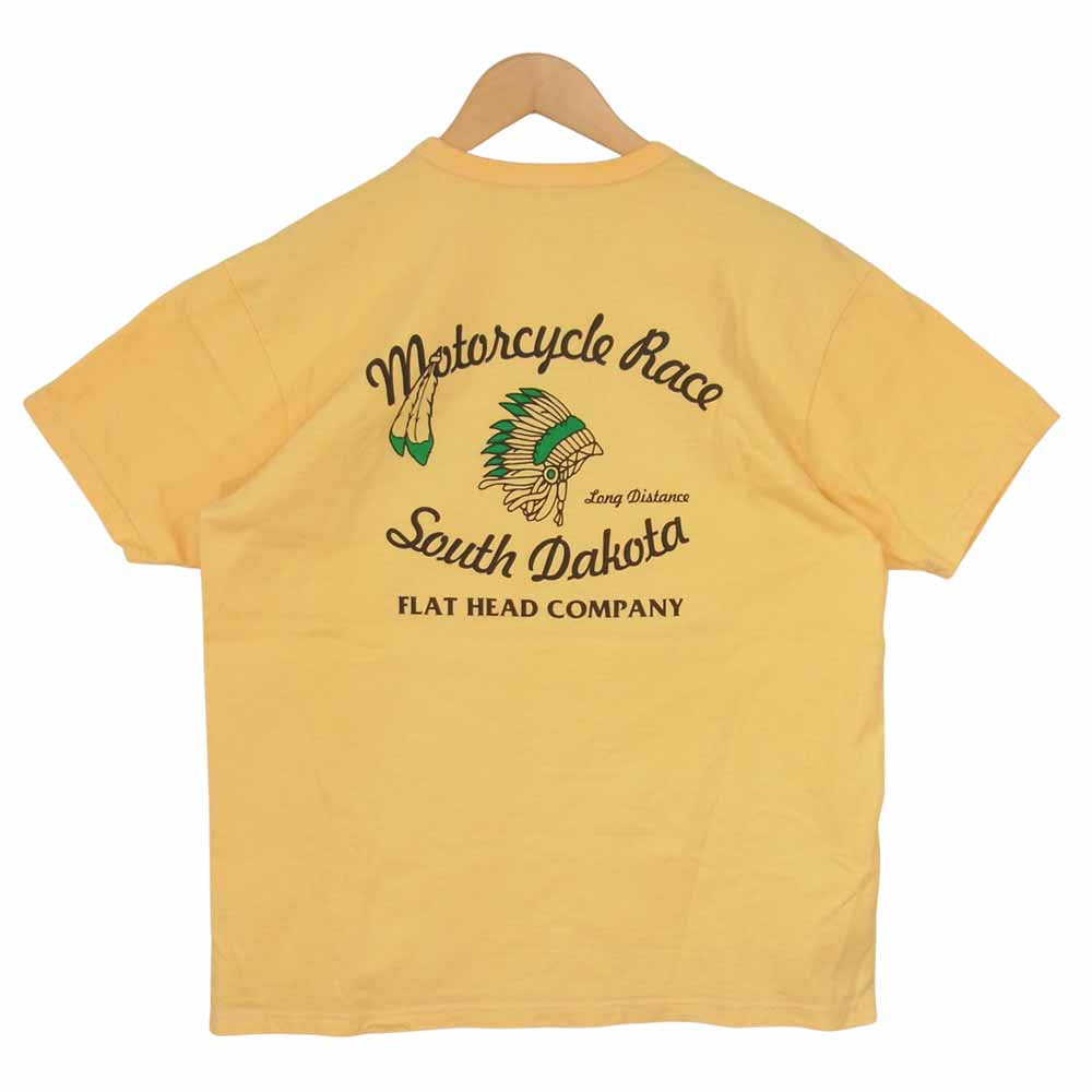 THE FLAT HEAD ザフラットヘッド THO-36W SOUTH DAKOTA Tシャツ イエロー系 42【中古】