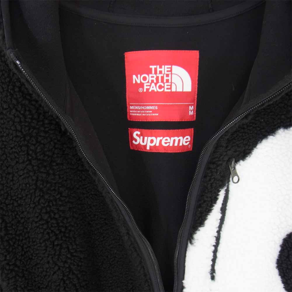 Supreme シュプリーム 20AW NT62004 THE NORTHFACE S Logo Hooded Fleece Jacket ノースフェイス フーデッド フリース ジャケット ブラック系 M【中古】