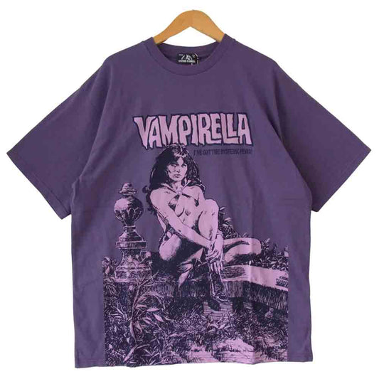 HYSTERIC GLAMOUR ヒステリックグラマー 21ss 02211CT41 VAMPIRELLA WHEN WAKES THE DEAD プリント Tシャツ パープル系 L【新古品】【未使用】【中古】