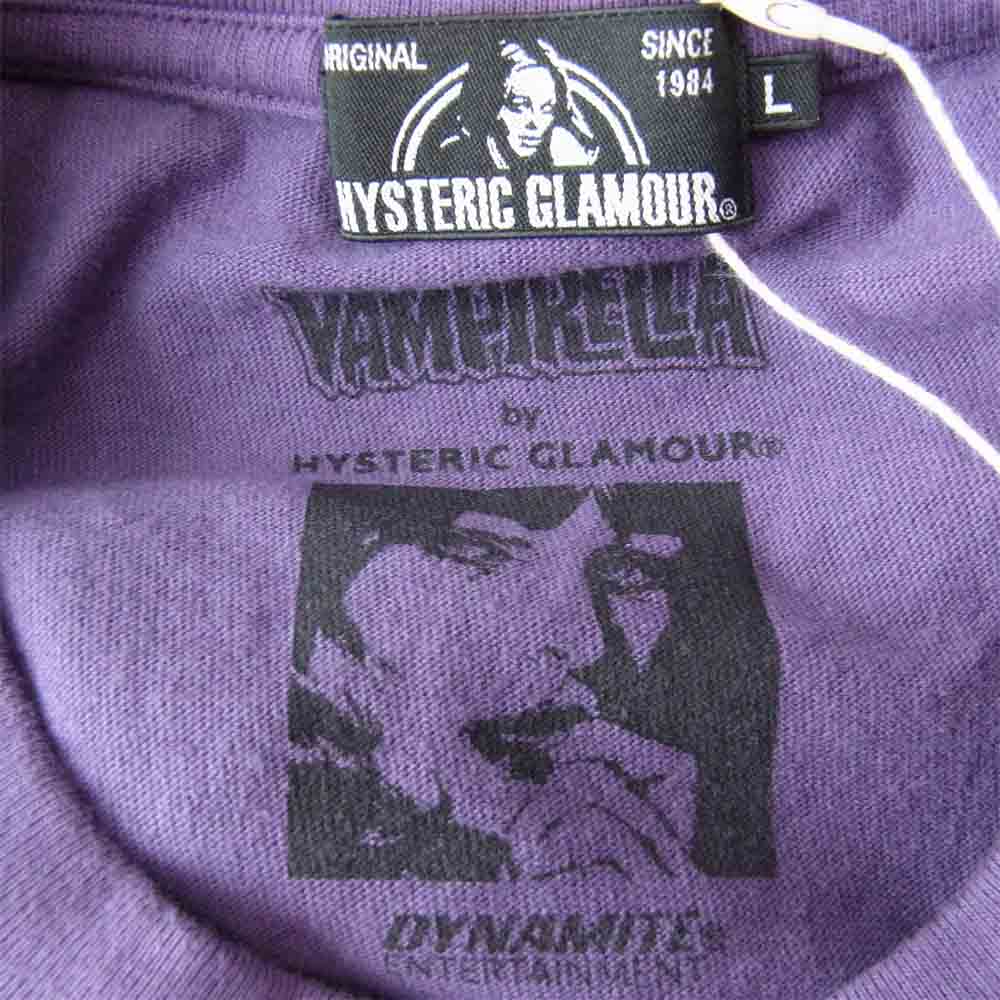 HYSTERIC GLAMOUR ヒステリックグラマー 21ss 02211CT41 VAMPIRELLA WHEN WAKES THE DEAD プリント Tシャツ パープル系 L【新古品】【未使用】【中古】