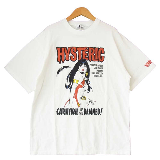 HYSTERIC GLAMOUR ヒステリックグラマー 21ss 02211CT40 VAMPIRELLA CARNIVAL OF THE DAMNED Tシャツ オフホワイト系 L【新古品】【未使用】【中古】