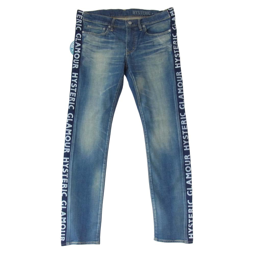 HYSTERIC GLAMOUR ヒステリックグラマー 21ss 02211AP16 HGロゴ スリムデニム パンツ インディゴブルー系 32【新古品】【未使用】【中古】