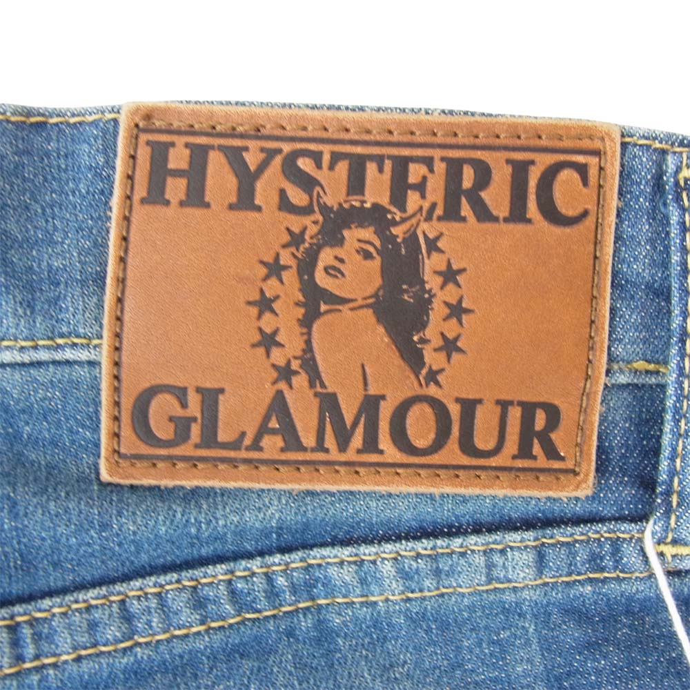 HYSTERIC GLAMOUR ヒステリックグラマー 21ss 02211AP16 HGロゴ スリムデニム パンツ インディゴブルー系 32【新古品】【未使用】【中古】