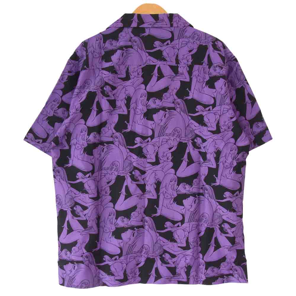 HYSTERIC GLAMOUR ヒステリックグラマー 21ss 02211AH16 手塚治虫 奇子 総柄 アロハシャツ パープル パープル系 M【新古品】【未使用】【中古】