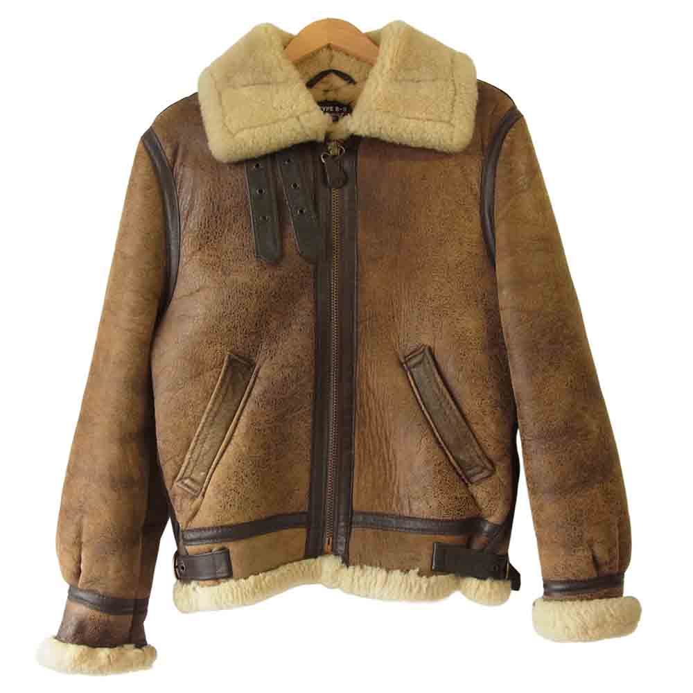 schott ショット AC-18606 B-3 フライト ボア ジャケット ブラウン系 34【中古】