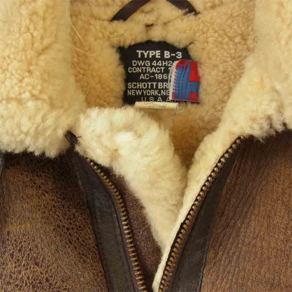 schott ショット AC-18606 B-3 フライト ボア ジャケット ブラウン系