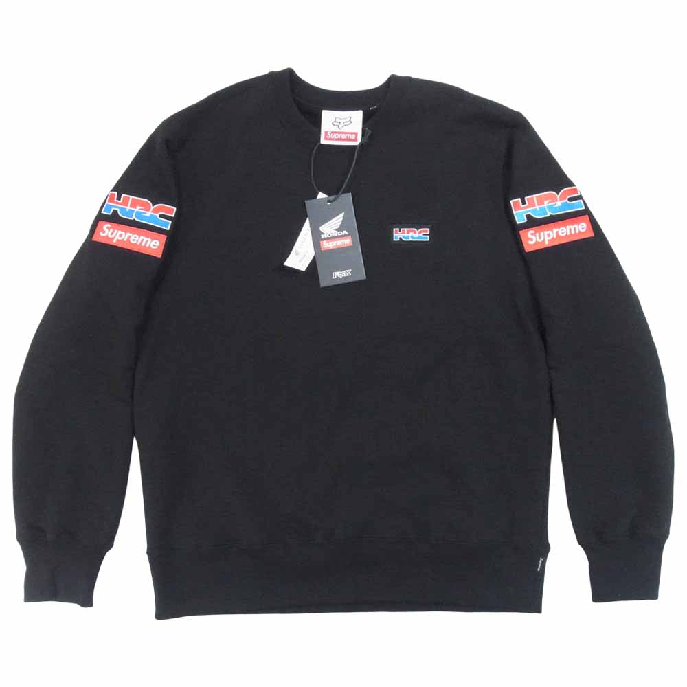 Supreme シュプリーム 19AW Honda x Fox Racing Crewneck ホンダ フォックスレーシング クルーネック スウェット ブラック系 S【新古品】【未使用】【中古】