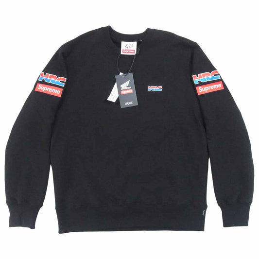 Supreme シュプリーム 19AW Honda x Fox Racing Crewneck ホンダ フォックスレーシング クルーネック スウェット ブラック系 S【新古品】【未使用】【中古】