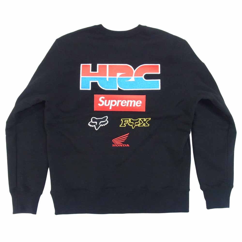 Supreme シュプリーム 19AW Honda x Fox Racing Crewneck ホンダ フォックスレーシング クルーネック スウェット ブラック系 S【新古品】【未使用】【中古】