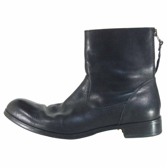 PADRONE パドローネ バックジップ レザー ブーツ 日本製 レザーブーツ ショート ブラック系 42【中古】