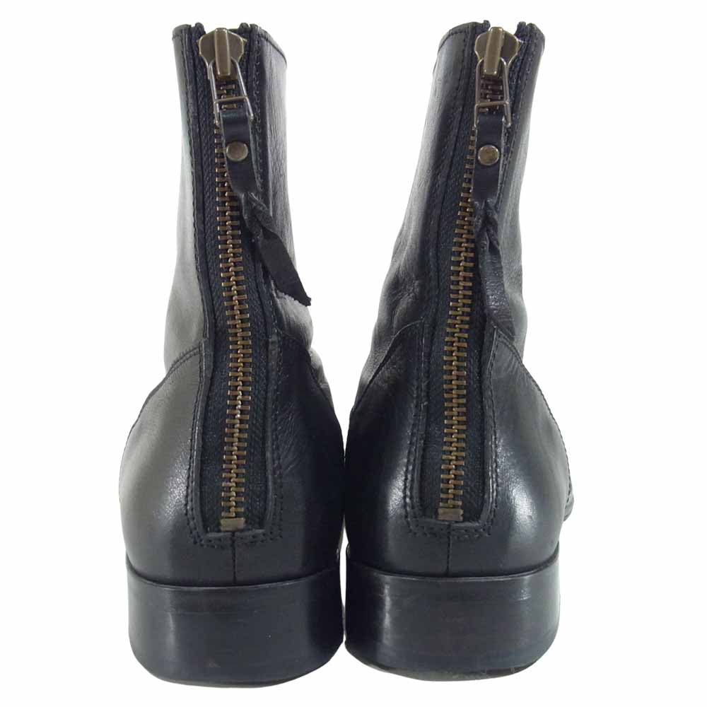 PADRONE パドローネ バックジップ レザー ブーツ 日本製 レザーブーツ ショート ブラック系 42【中古】