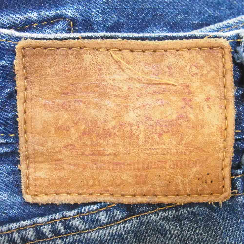 Levi's リーバイス 201-0003 バレンシア工場製 201XX ボタン裏555 リペア ペイント カスタム デニムパンツ インディゴブルー系 33【中古】
