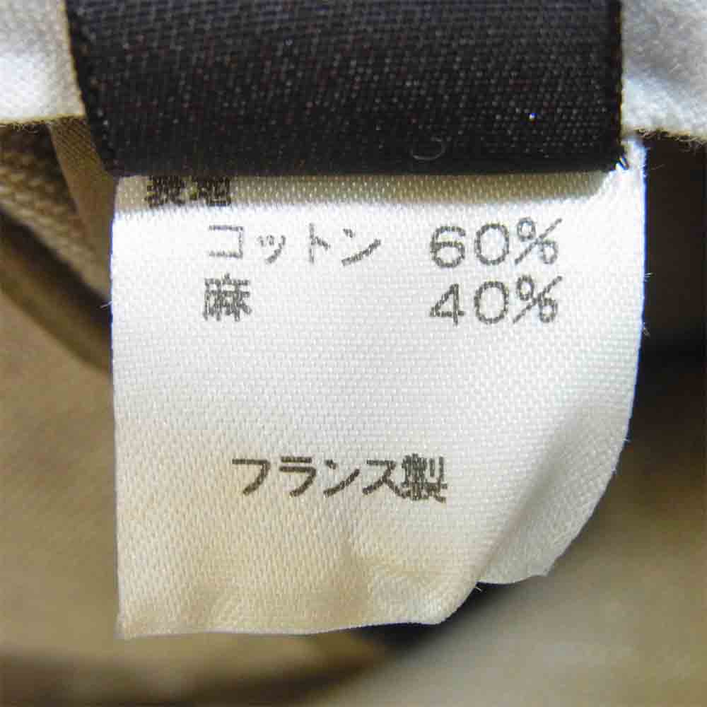 LOUIS VUITTON ルイ・ヴィトン 国内正規品 フランス製 ロゴチャーム付き コットン リネン パンツ ベージュ系 40【中古】