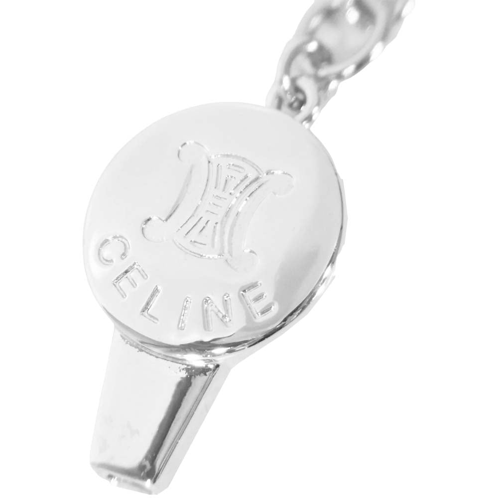 CELINE セリーヌ ホイッスル 笛 チャーム ホイッスルチャーム キーホルダー シルバー系【中古】