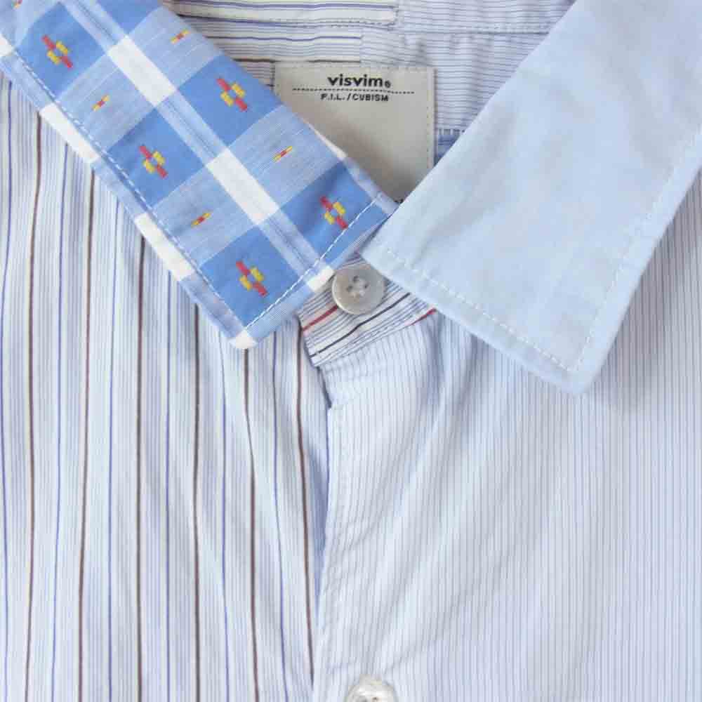 VISVIM ビズビム 16SS 0116105011023 LONG RIDER SHIRT L/S FLUX P.W ライダー シャツ ブルー系 2【中古】