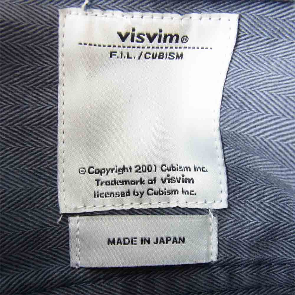 VISVIM ビズビム 15SS 0115105011028 WALLY SHIRT C/LI HERRINGBONE ウォッシュ加工 ヘリンボーン シャツ ネイビー系 1【中古】