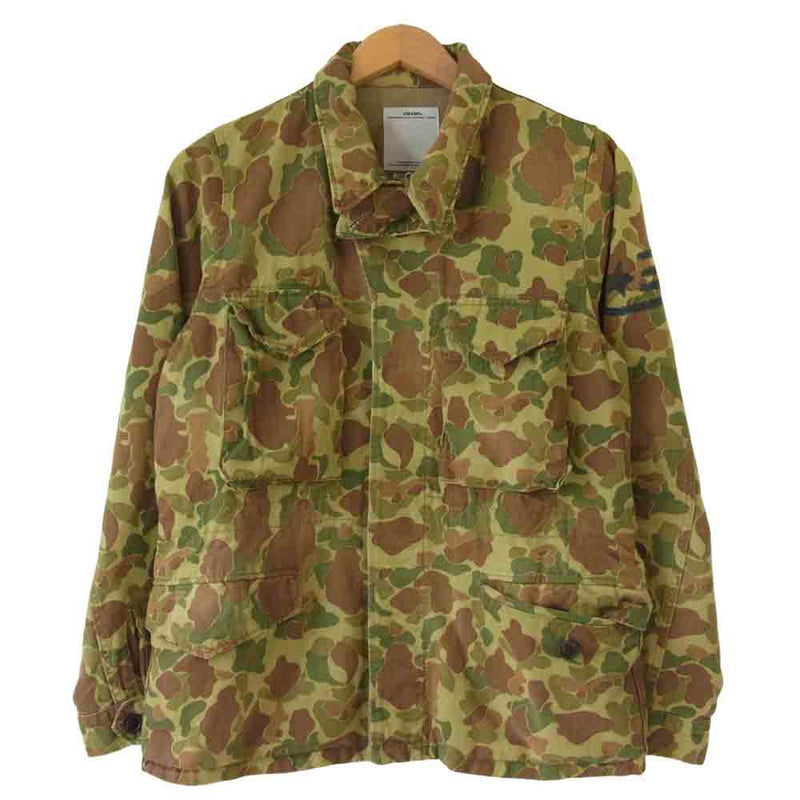 VISVIM ビズビム 15ss 0115105013022 ACHSE JACKET CAMO カモ ヘリンボーン ミリタリー ジャケット カーキ系 1【中古】