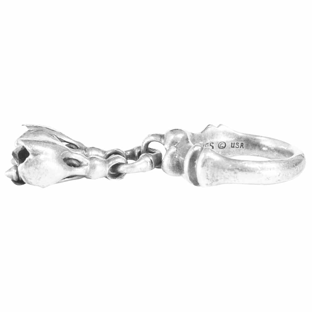 LONE ONES ロンワンズ Two Tear Bell Ring 2 ティアベル リング 指輪 シルバー系 9号程度【中古】