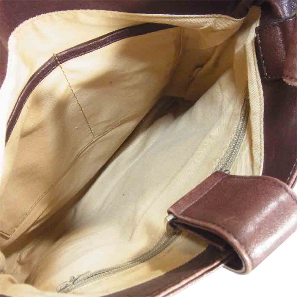 ゲンテン レザー ショルダー バッグ ショルダーバッグ 革 レザーバッグ ダークブラウン系【中古】