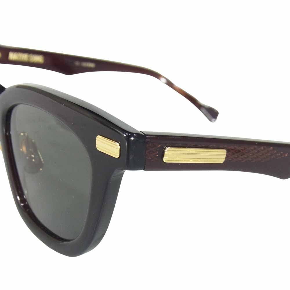 WACKO MARIA ワコマリア NATIVESONS-WM-EM02-B NATIVESONS ネイティブサンズ KOWALSKI サングラス ブラック系 47.5□22-146【美品】【中古】