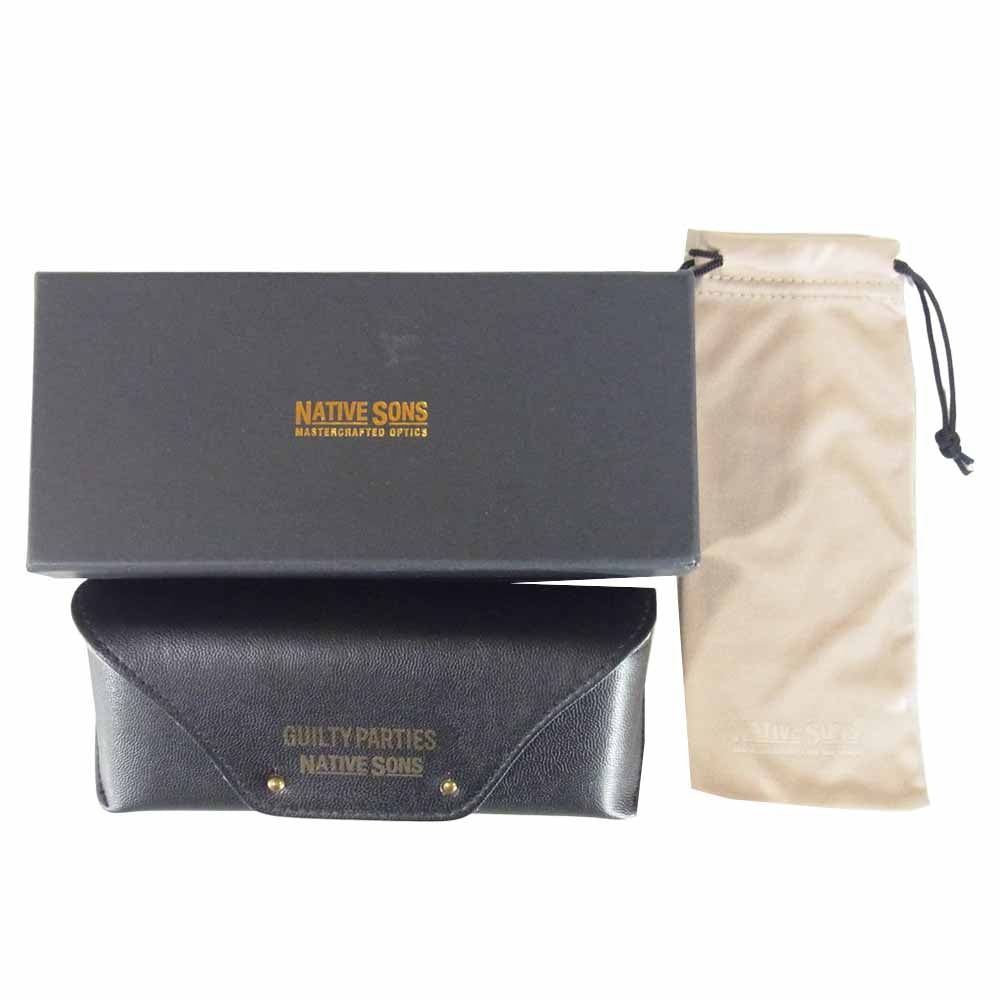 WACKO MARIA ワコマリア NATIVESONS-WM-EM02-B NATIVESONS ネイティブサンズ KOWALSKI サングラス ブラック系 47.5□22-146【美品】【中古】