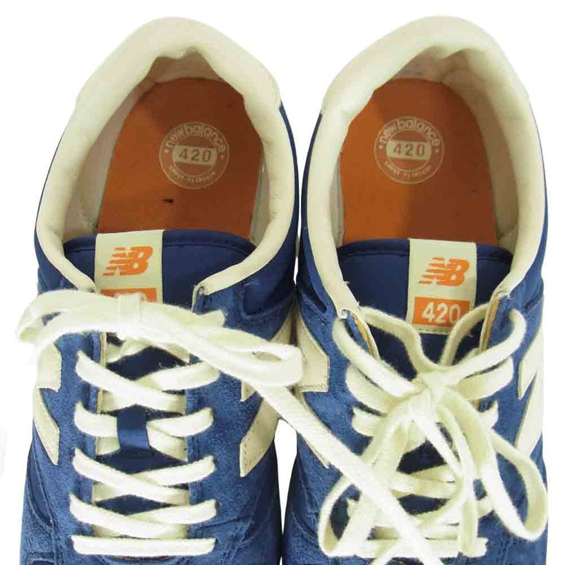 NEW BALANCE ニューバランス U420SRBB スエード ローカット スニーカー ブルー系 28cm【美品】【中古】