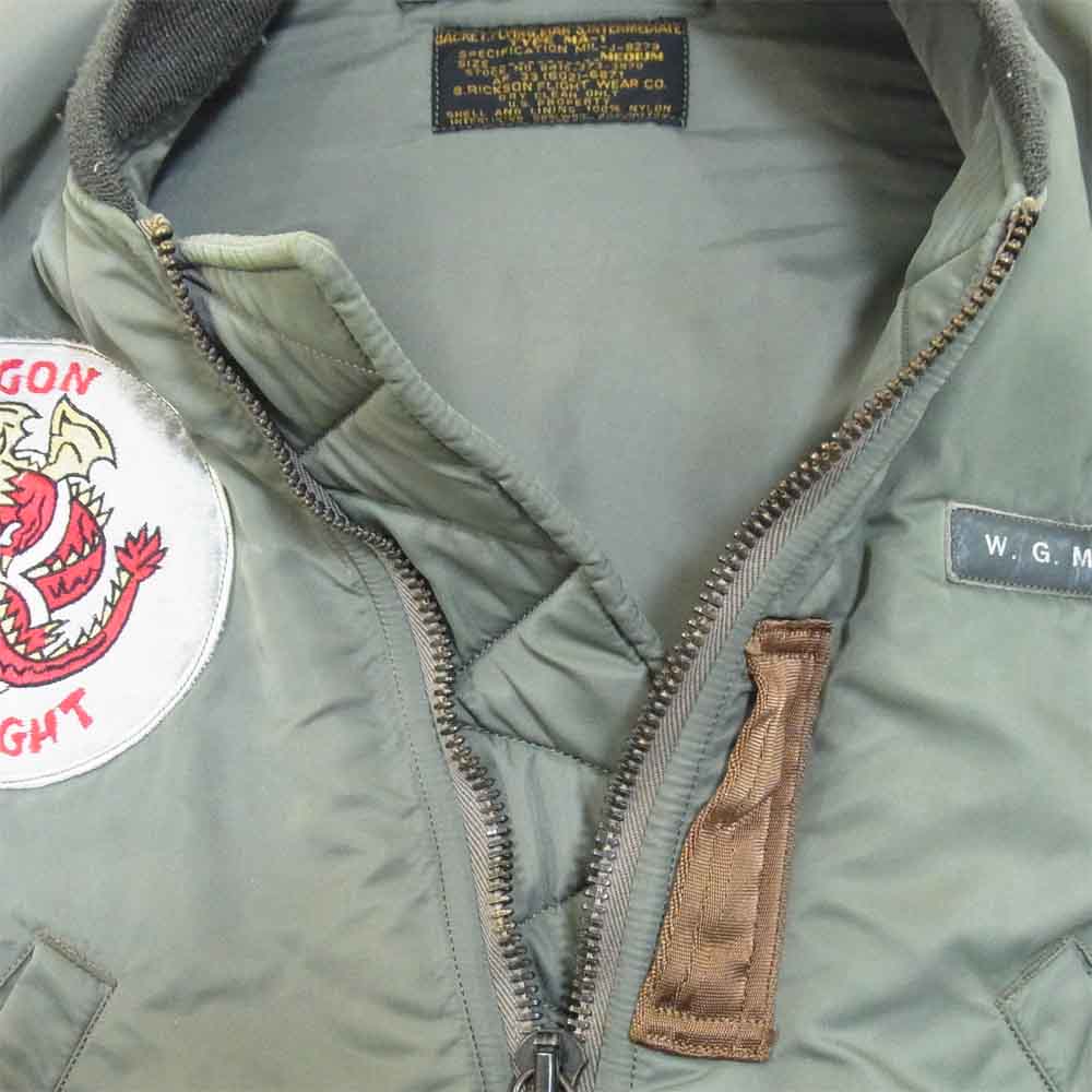 Buzz Rickson's バズリクソンズ M13191 Dragon Flight ワッペン MA-1 MA1 フライト ジャケット カーキ系 M【中古】