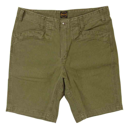 TENDERLOIN テンダーロイン T-BDP HERRINGBONE SHORTS ヘリンボーン コットン ショート パンツ カーキ系 S【中古】